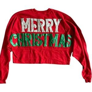 Spirit Jersey Silver Dollar City “Merry Christmas” Sequin Pullover XS